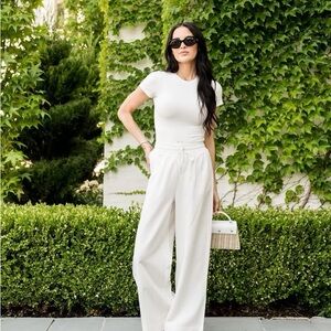 Rachel Parcell White Wide-Leg Pants